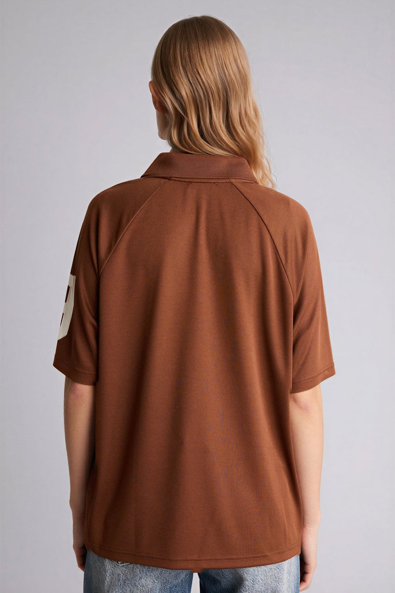 DeFacto Brown Woman Oversize Printed T-Shirt Casual - Image 5